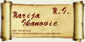 Marija Ikanović vizit kartica